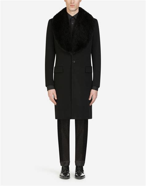 dolce gabbana black coat|dolce and gabbana wool coat.